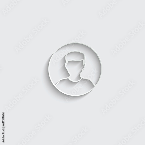 paper avatar icon man. male profile.  man avatar.   black vector symbol 