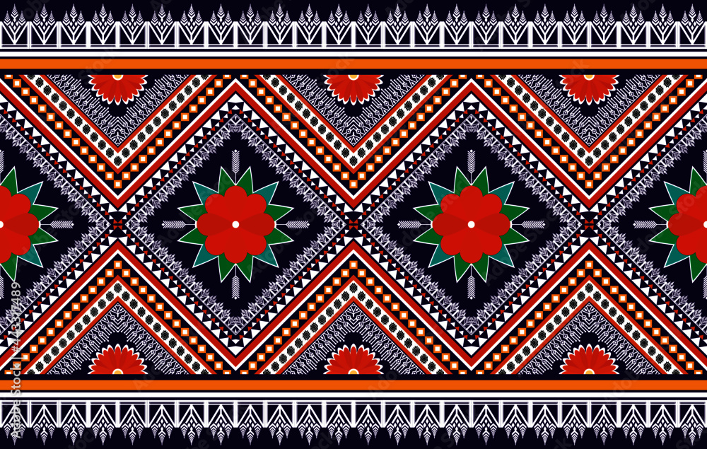 Ikat ethnic seamless pattern design. Aztec fabric carpet mandala ornament boho chevron textile decoration wallpaper. Tribal traditional embroidery patterns vector illustrations background. Ikat ethnic seamless pattern design. Aztec fabric carpet mandala ornament boho chevron textile decoration wallpaper. Tribal traditional embroidery patterns vector illustrations background.