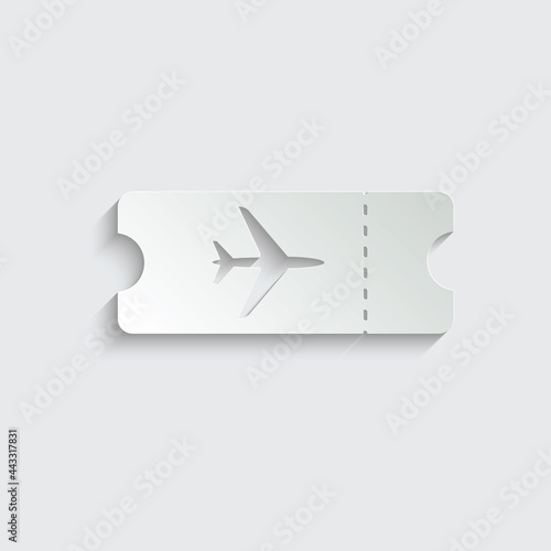 paper ticket icon vector. plane ticket sign