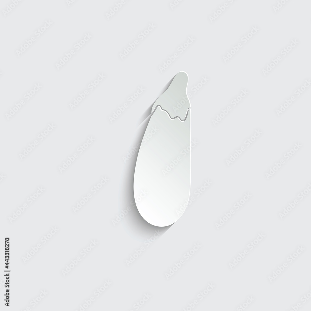 paper eggplant icon - vector vegetable paper eggplant icon - vector vegetable