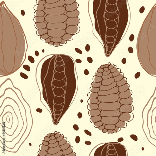 Seamless detailed cocoa pattern