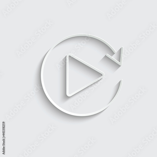 paper Replay icon vector play sign