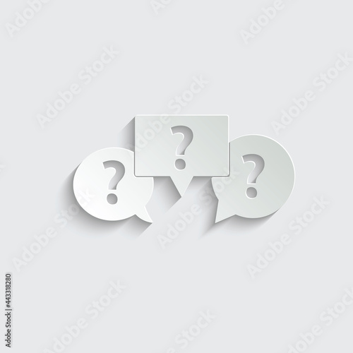paper Question icon.  Help icon. Vector icon for website design, app. 