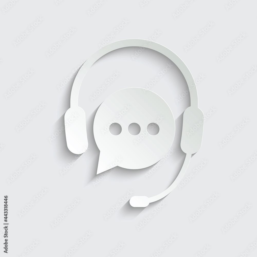 Fototapeta premium paper online support, call operator icon
