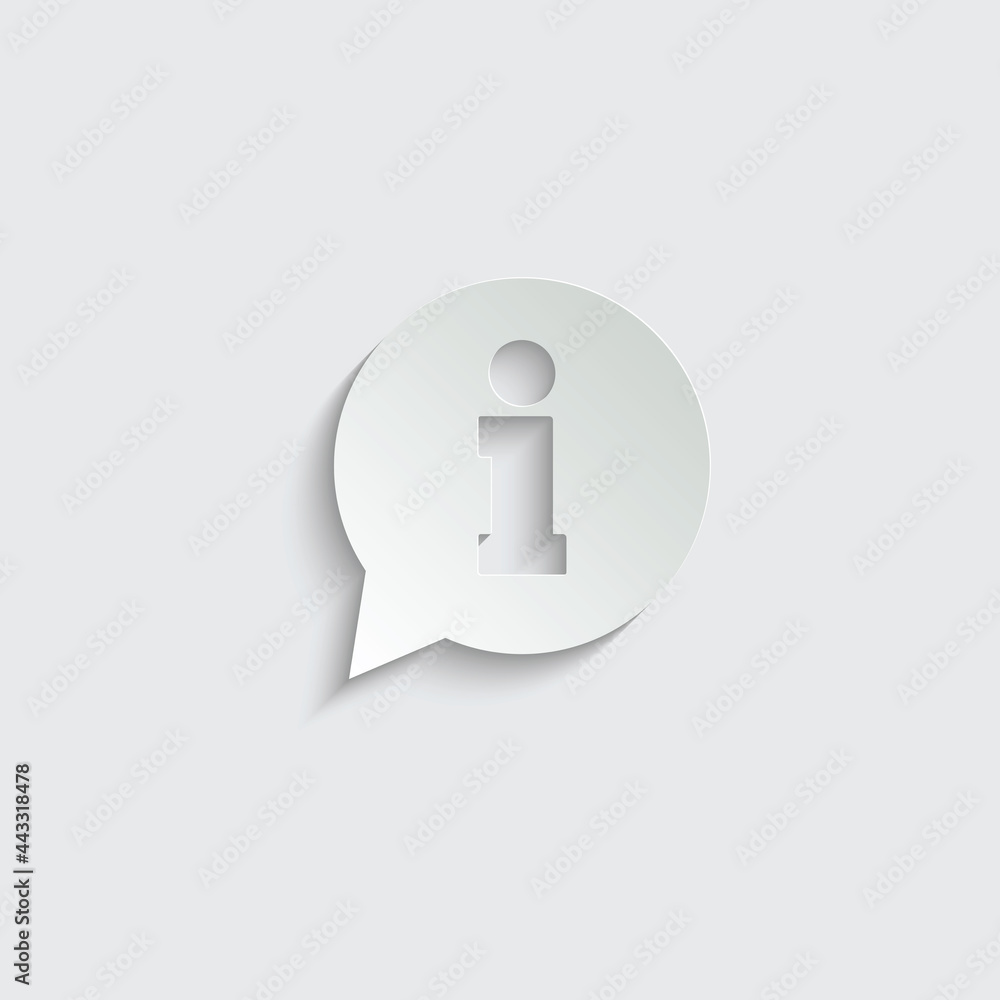 paper information - vector icon with chat symbol paper information - vector icon with chat symbol