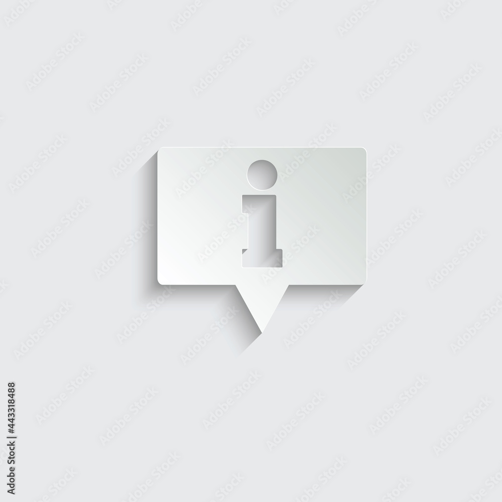 paper information - vector icon with chat symbol paper information - vector icon with chat symbol
