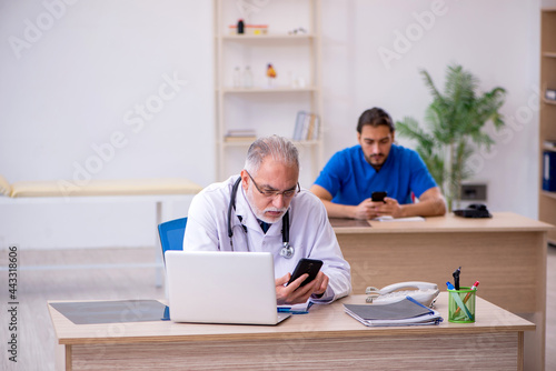 Two doctors working in the clinic