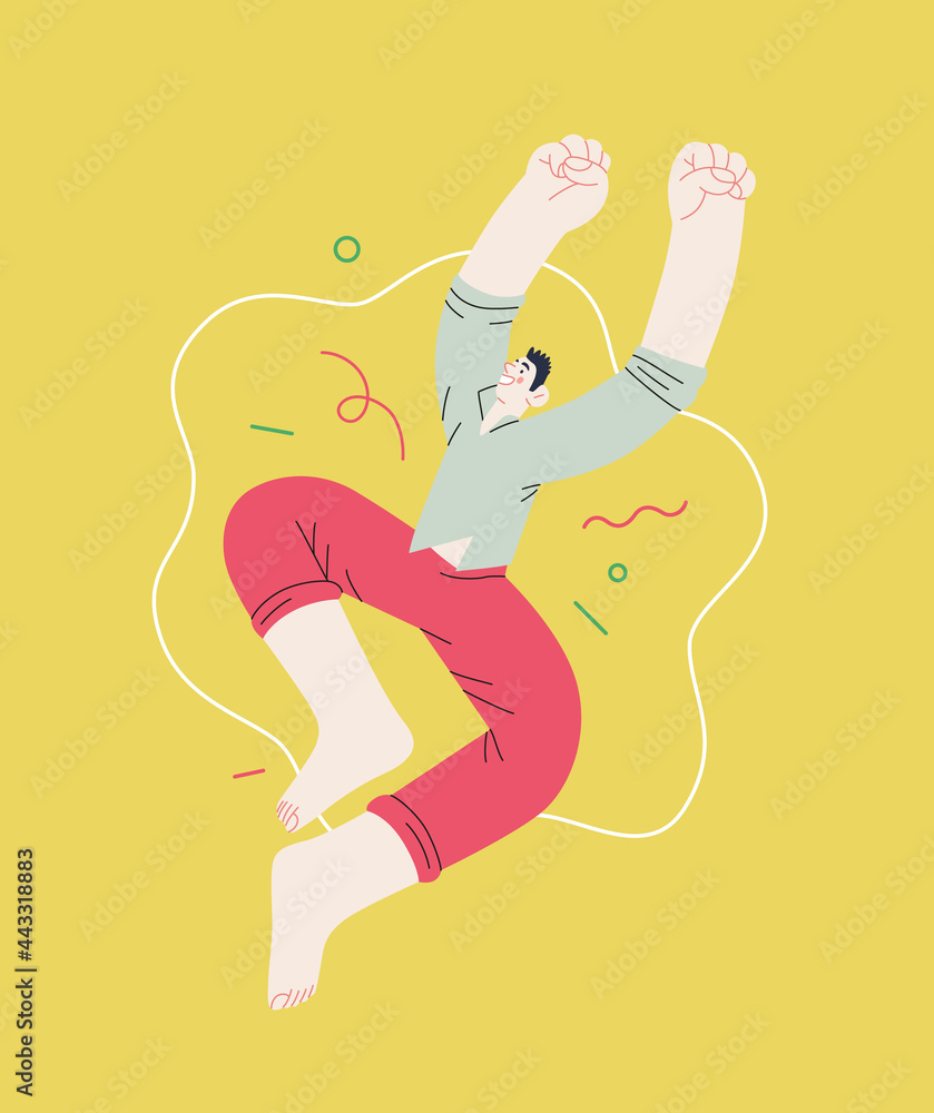 Happiness - happy people jumping in the air cheerfully Happiness - happy people jumping in the air cheerfully