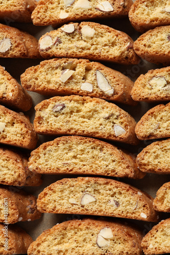 Traditional Italian almond biscuits (Cantucci), closeup view