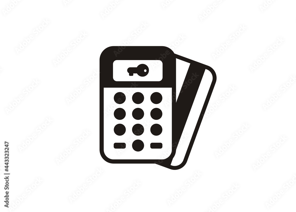 Internet banking token simple illustration in black and white. Internet banking token simple illustration in black and white.