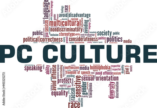 Political Correctness - PC Culture vector illustration word cloud isolated on a white background.