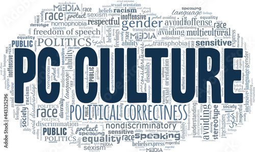 Political Correctness - PC Culture vector illustration word cloud isolated on a white background.