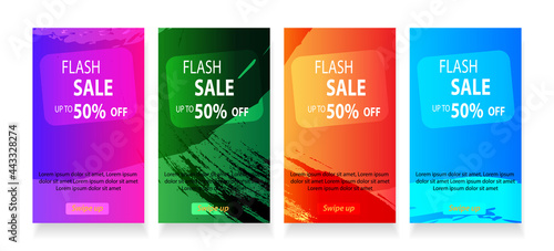 abstract mobile for flash sale banners. Sale banner template design  Flash sale special offer set - vector