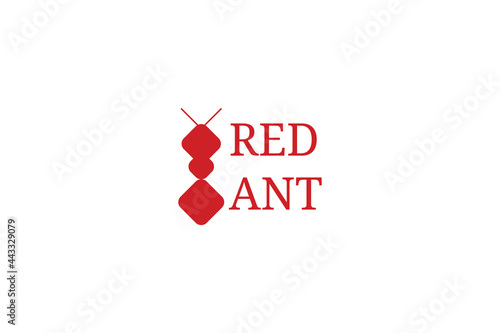red ant simple and unique logo design.