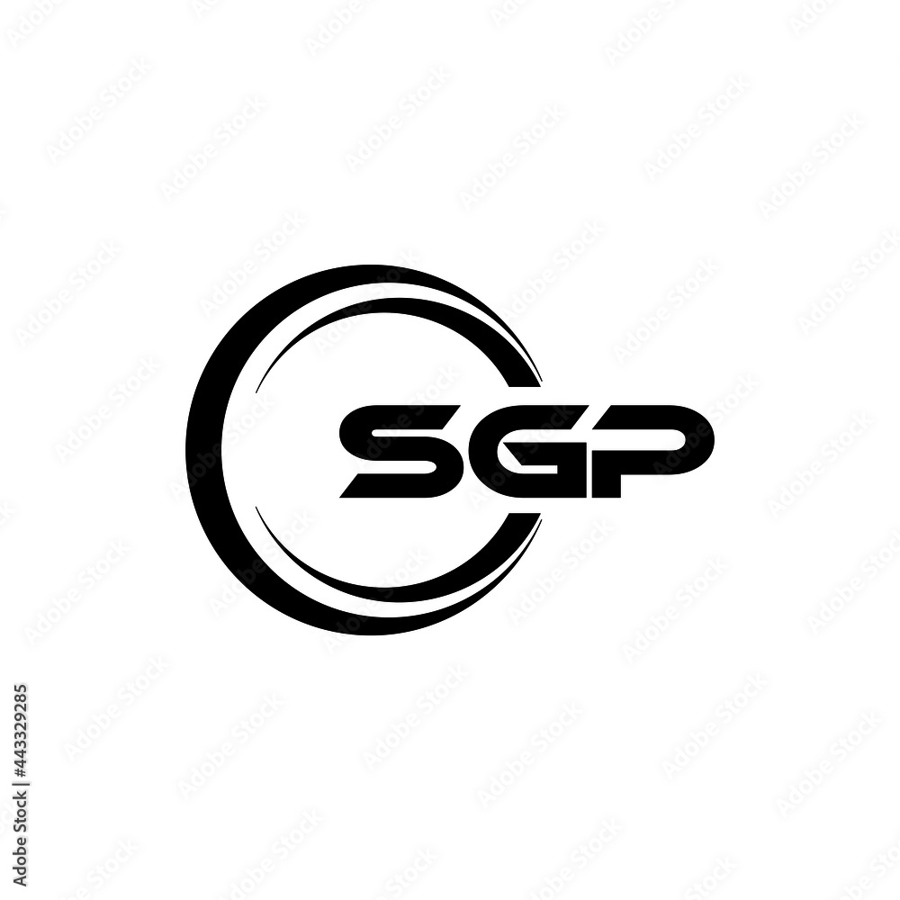 SGP letter logo design with white background in illustrator, vector