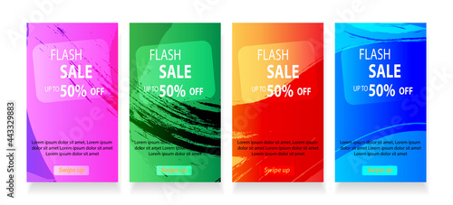 abstract mobile for flash sale banners. Sale banner template design, Flash sale special offer set - vector