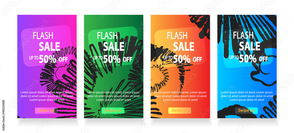 abstract mobile for flash sale banners. Sale banner template design, Flash sale special offer set - vector abstract mobile for flash sale banners. Sale banner template design, Flash sale special offer set - vector