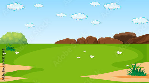 Blank nature park landscape scene at daytime