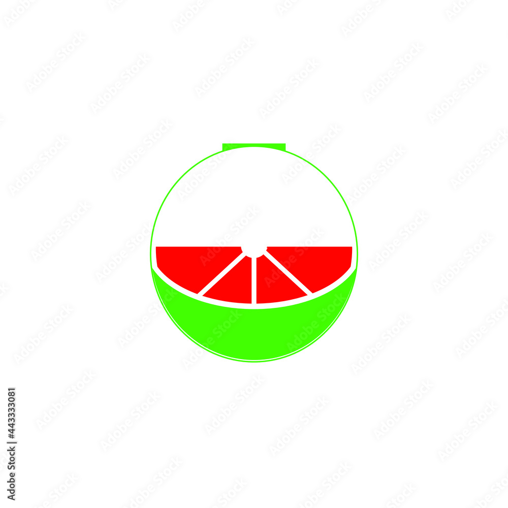 Naklejka premium watermelon vector and shopping cart