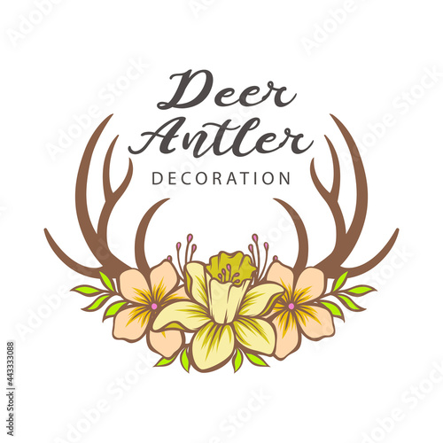 Beautiful vector of horn with flower