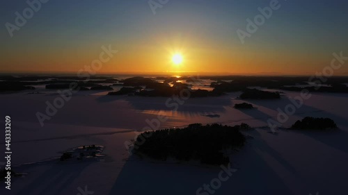Wallpaper Mural Established Aerial of Winter Sunset Scene of Finnish Archipelago Frozen Landscape Torontodigital.ca