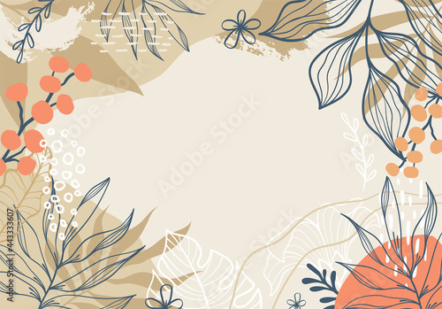Beautiful tropical floral art background