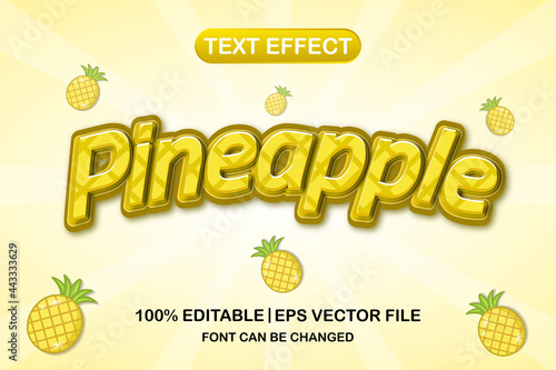 pineapple 3d editable text effect
