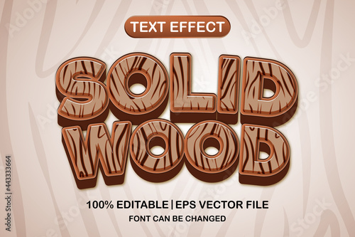 Fototapeta Naklejka Na Ścianę i Meble -  solid wood 3d editable text effect