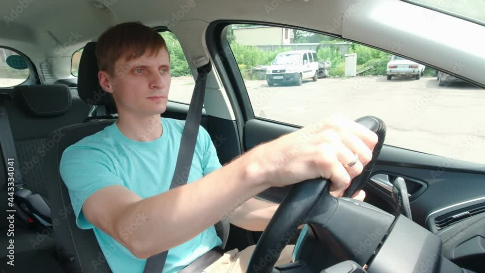 Man driving a bad road slow motion Man driving a bad road slow motion