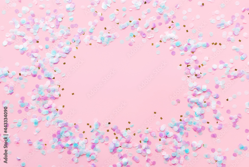 Greeting or invitation card for wedding or birthday, glitter on pink background Greeting or invitation card for wedding or birthday, glitter on pink background