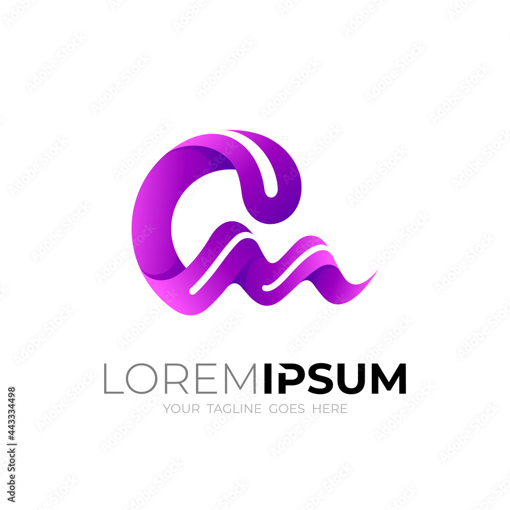 Abstract letter C and M logo template, purple color Abstract letter C and M logo template, purple color