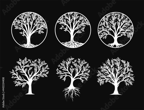 Set of tree of life decoration element