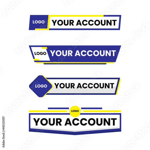 Set of social media lower third graphic template for broadcasting and news