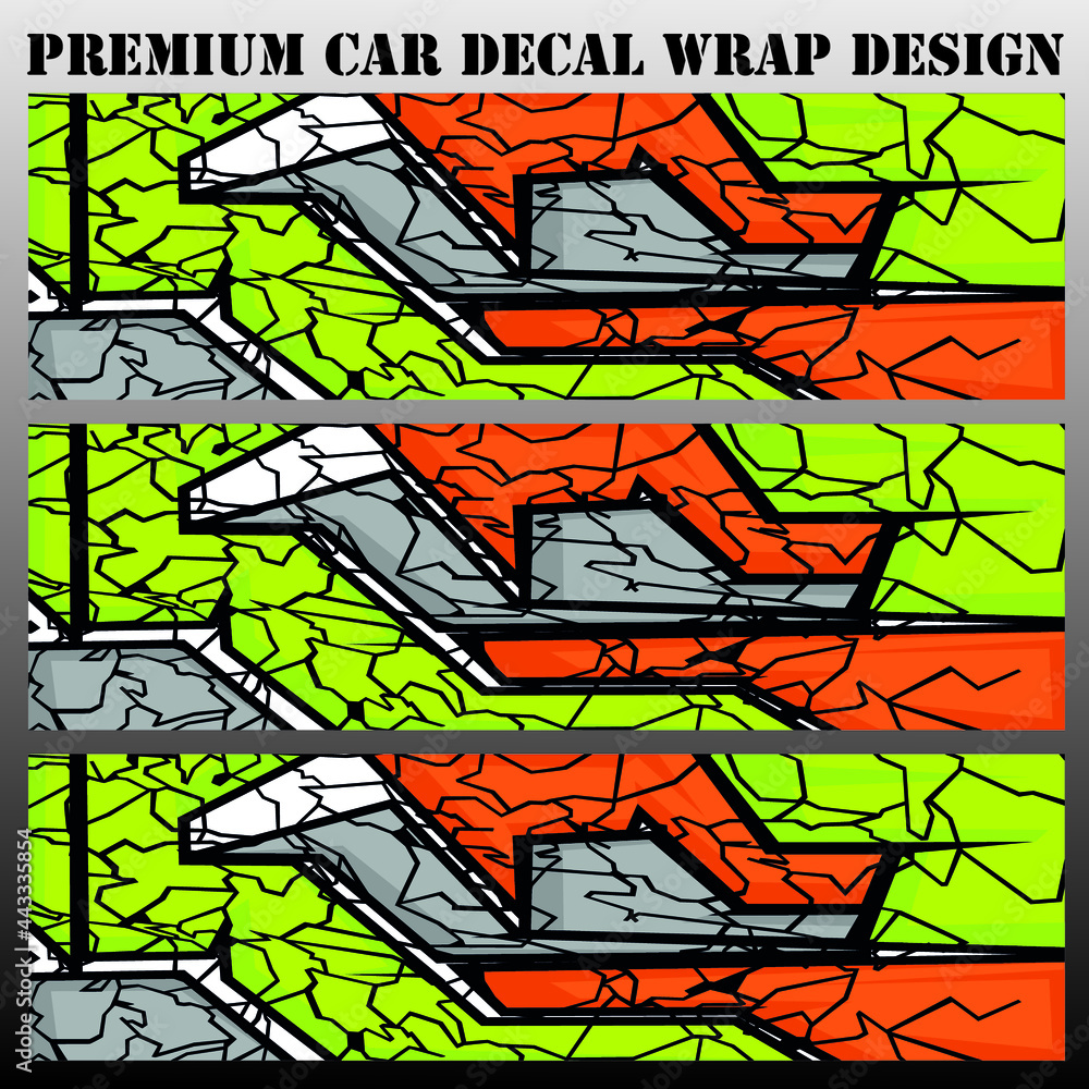 sport car decal wrap design vector