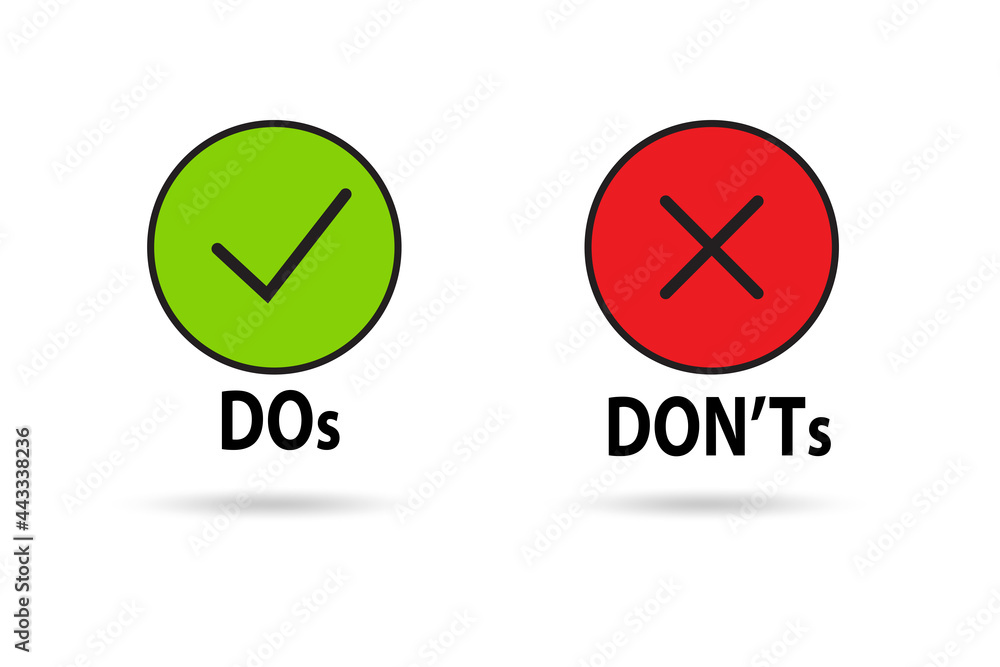 Concept of choosing between dos and donts