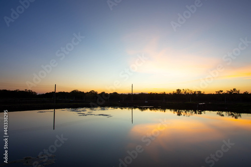 Evening sky Shine new day for Heaven,The light from heaven from the sky is a mystery,In twilight golden atmosphere,Modern sheet structure design,New Banner Business Web Template 2021 Natural colors