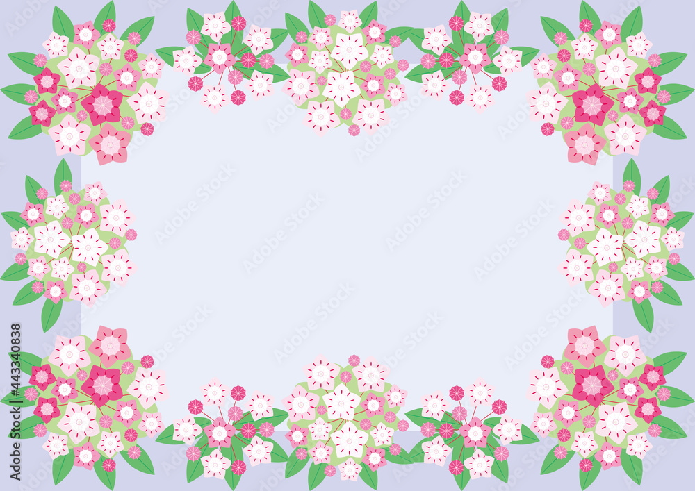 Pretty Kalmia Small Flowers Border Frame Background