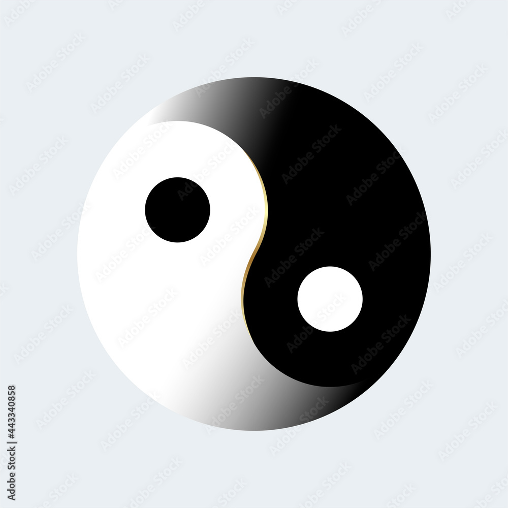 Taijitu Symbol Black and white yin yang on a white background Taijitu Symbol Black and white yin yang on a white background