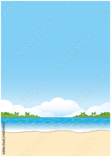 南国　浜辺　海　青空　背景