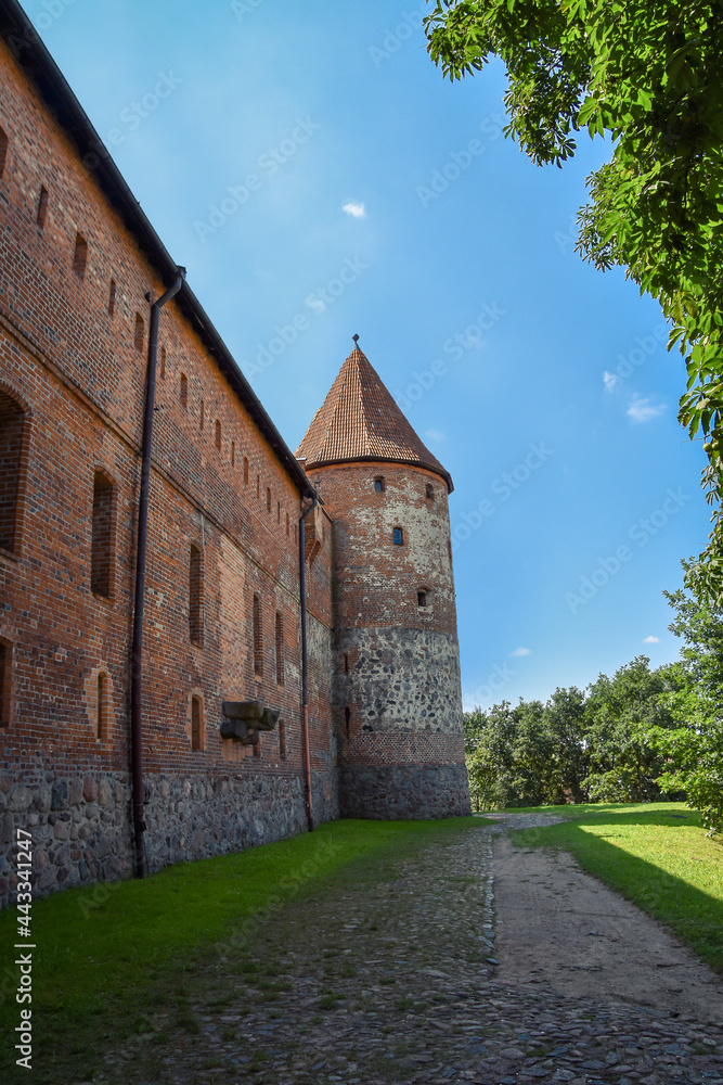 The wall and the tower of the teutonic castle in Bytów, build in XIV and XV century