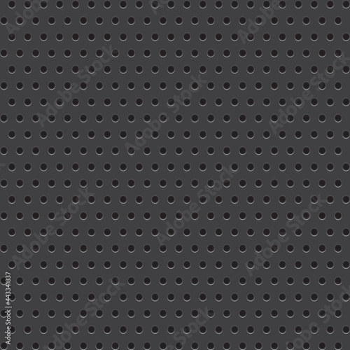 Peg board pattern texture. Perforated wall for tools background. Yellow diagonal striped board with holes. Construction theme wallpaper.