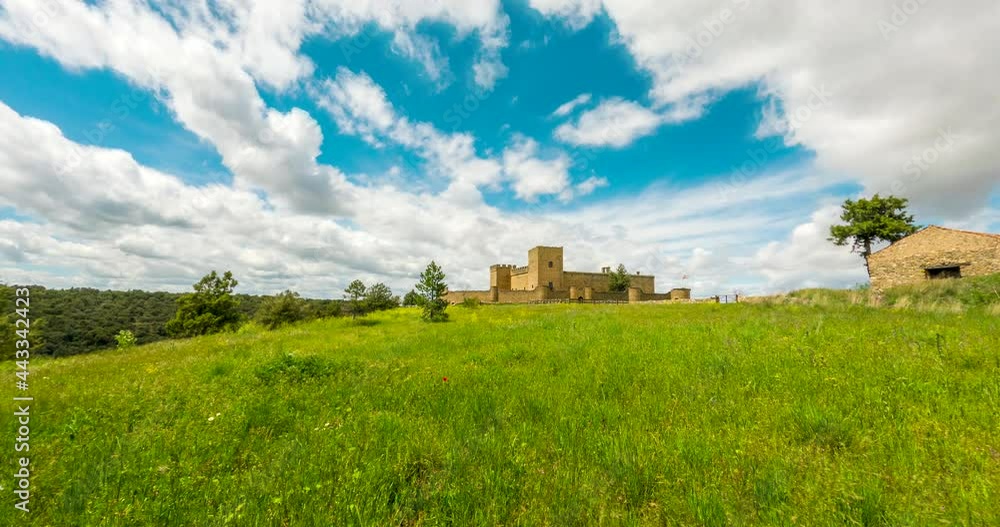 TIME LAPSE - Pedraza Castle in Segovia, Castile and Leon, Spain, wide shot TIME LAPSE - Pedraza Castle in Segovia, Castile and Leon, Spain, wide shot