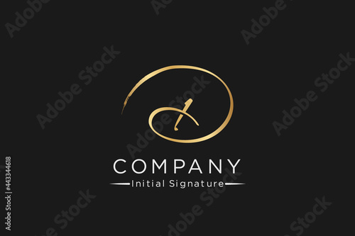 signature Initial combination Letter D., handwriting logo of initial signature, wedding, fashion, jewerly, boutique, floral and botanical with creative template for any company or business.