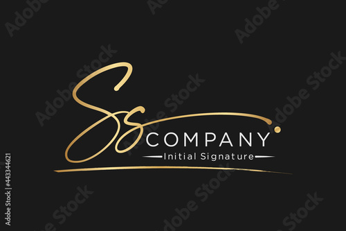 signature Initial combination Letter Ss. handwriting logo of initial signature, wedding, fashion, jewerly, boutique, floral and botanical with creative template for any company or business. photo