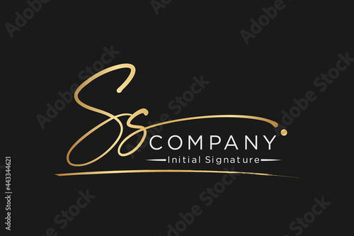 signature Initial combination Letter Ss. handwriting logo of initial signature, wedding, fashion, jewerly, boutique, floral and botanical with creative template for any company or business.