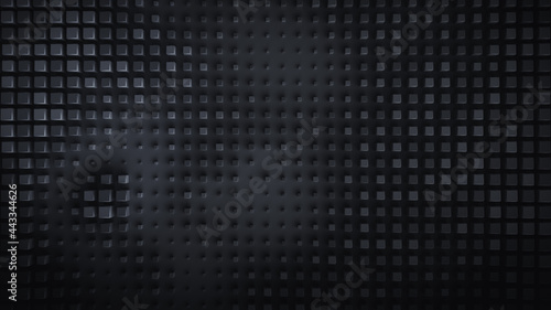Black blocks on a wall 3D r...