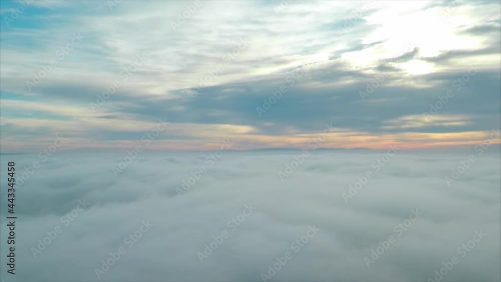 Aerial of foggy clouds above San Francisco Aerial of foggy clouds above San Francisco