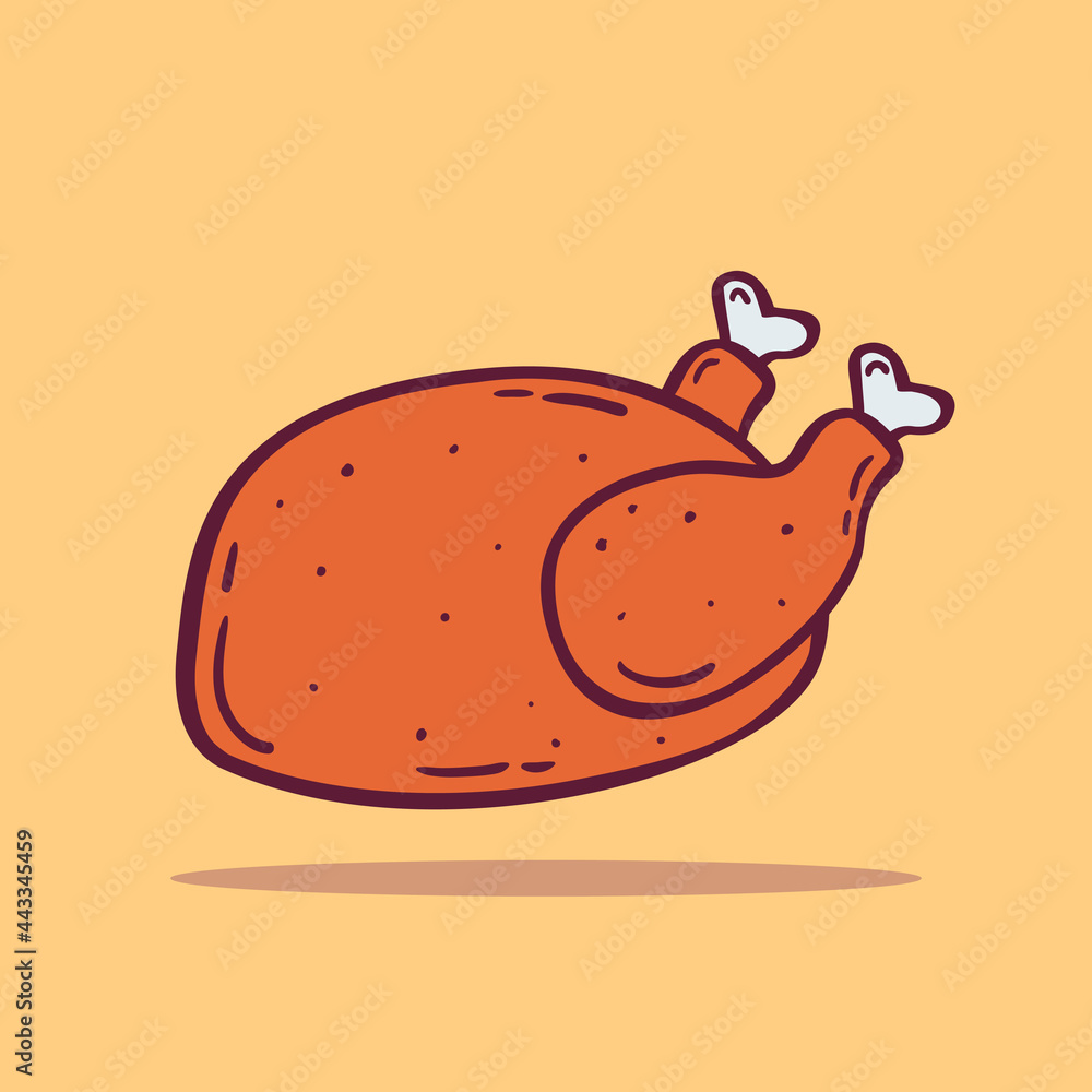 Hand drawn roasted chicken icon Design Template. vector sketch doodle illustration. Perfect for food concepts, diet infographics, icons or web design, street restaurants menu Hand drawn roasted chicken icon Design Template. vector sketch doodle illustration. Perfect for food concepts, diet infographics, icons or web design, street restaurants menu