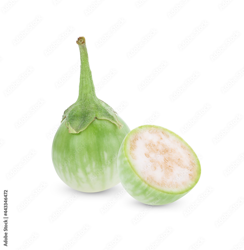 Green eggplant isolated on white background Green eggplant isolated on white background