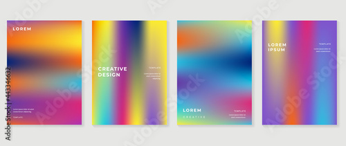 Fluid gradient background. Minimalist posters, cover, wall arts with colorful geometric shapes and liquid color. Modern wallpaper design for presentation, home decoration.  website and banner.
